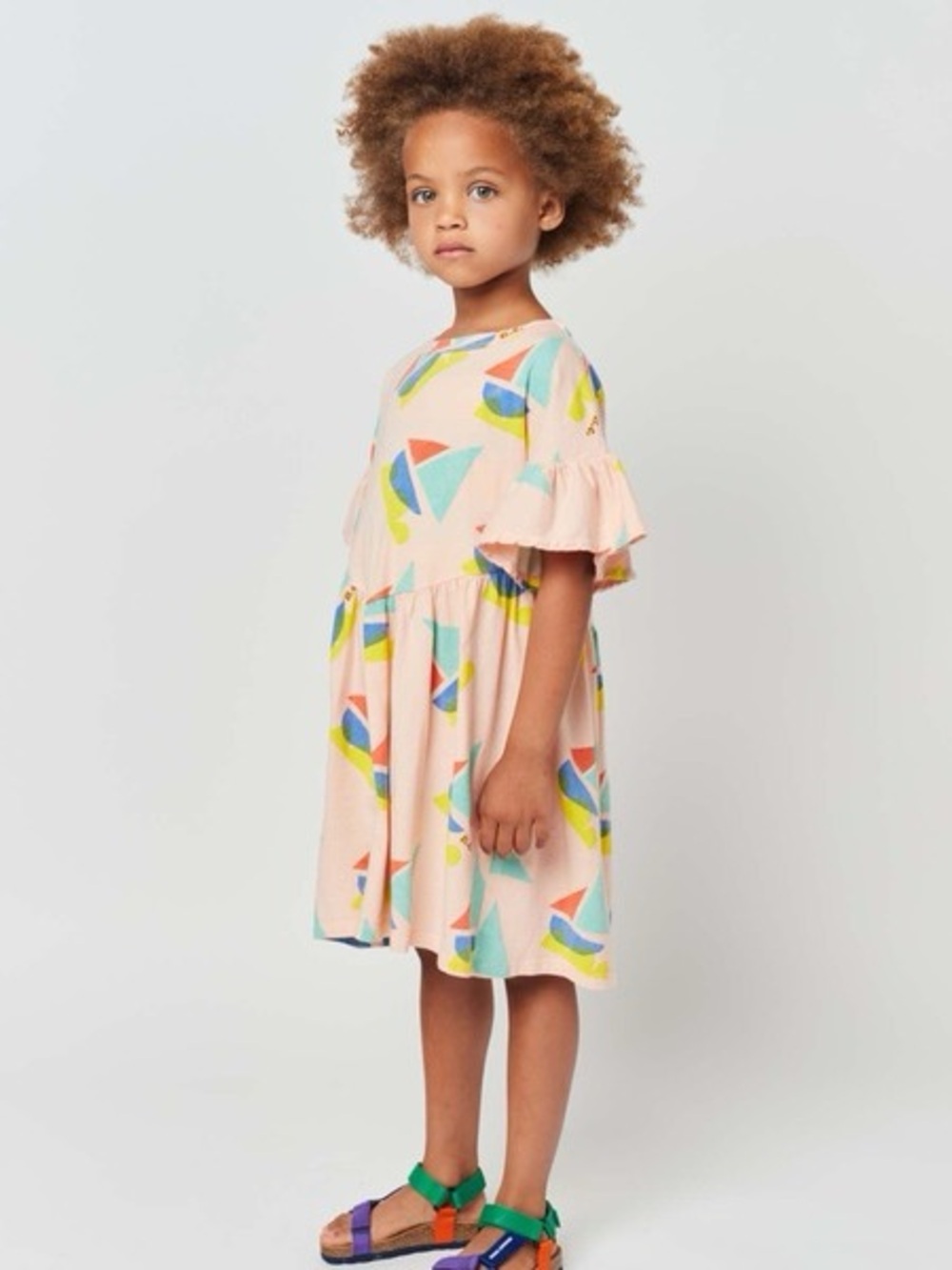 Bobo Choses Multicolor Sailboat Ruffle Dress 4t - Picture 2 of 15